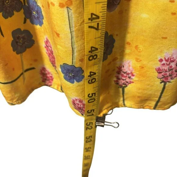 Vintage Karlie Collection Denim & Floral Midi Dress Size 14 Yellow & Blue - Picture 7 of 11